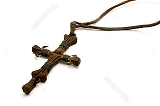 Old iron cross made from nails