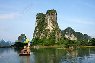Bamboo raft, Li-river, Yangshou, China
