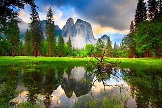 Yosemite Rocks Sunset