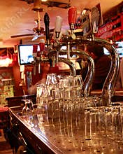 Beer-taps in a bar
