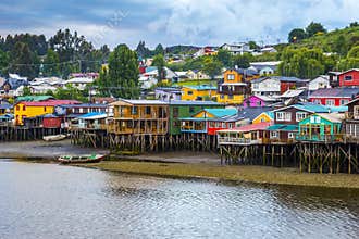 Palafitos in Castro, Chiloe island (Chile)