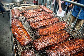 Pork Ribs street food Festival and BBQ