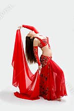 Belly dancer in red