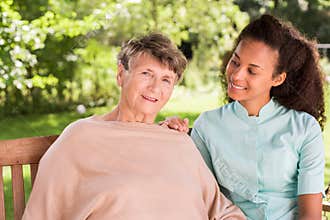 Elderly female and private carer