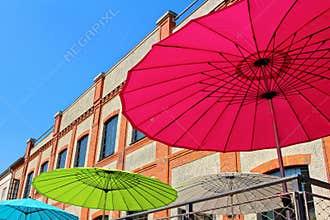 Sun umbrellas in the city