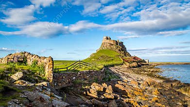 Lindisfarne Castle on the Northumberland coast