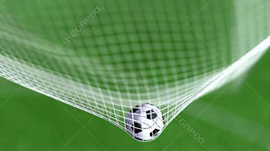 Soccer ball net, slowmotion 4k