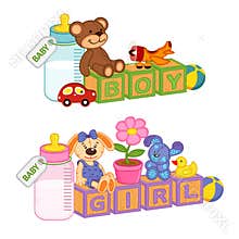 Toys and accessories for baby with blocks