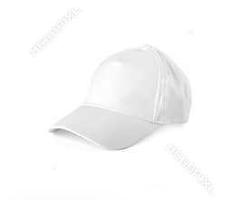 White Baseball Cap on white background.