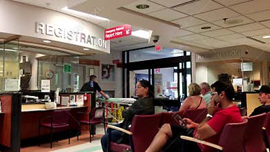People sitting in a hospital