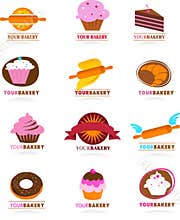 Collection of pastry logos