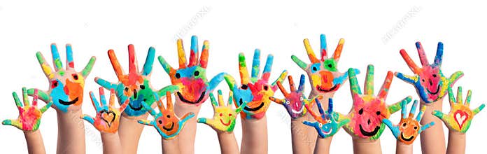 Hands Painted With Smileys