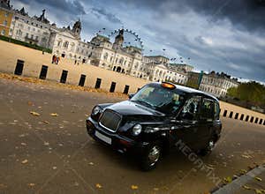 Black taxi cab in london