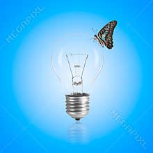 Light bulb with butterfly.