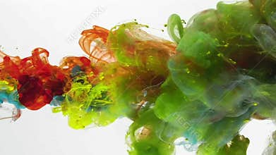 Under water liquid colors mixing