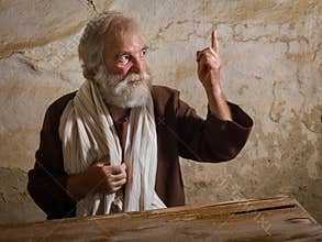 Bearded Prophet in biblical scene