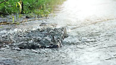 Water breaks out from the water drain