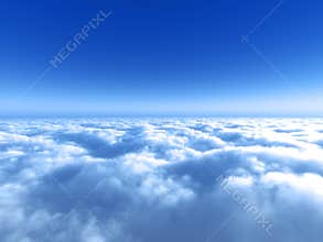 Bright blue sky above the cloud