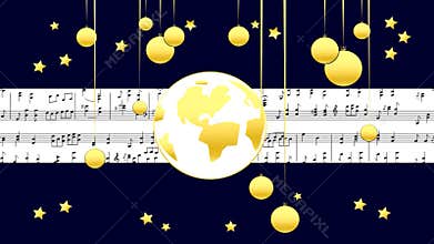 Golden Musical Score Merry Christmas