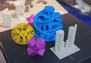 Variety of plastic products manufactured by 3D printing.
