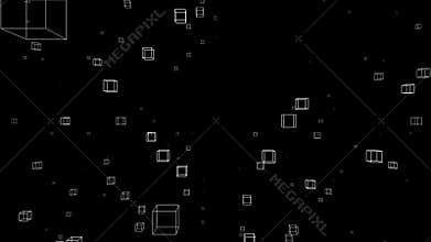 Generative Visuals. White Popping Cubes.