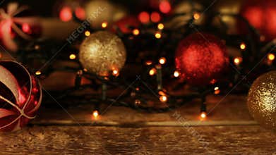 Christmas decoration with balls and lights