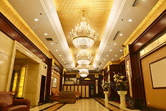 Luxury hotel lobby