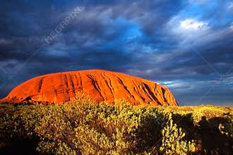 Uluru and cloudscape