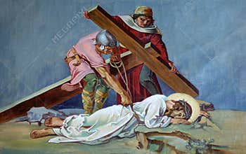 9th Stations of the Cross, Jesus falls the third time