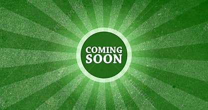 Coming Soon Vintage Intro Button with Retro Look Rendered Animation in Green