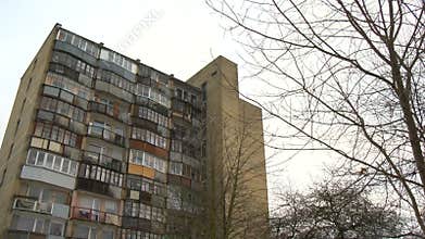 Typical socialist block of flats in Vilnius, Lithuania. East Europe.