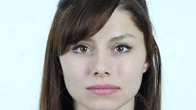 Close Up of Serious Young Girl