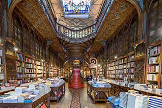 Livraria Lello, the famous bookshop in Porto, Portugal