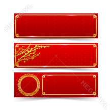 Chinese new year decoration banner set modern art chinese style
