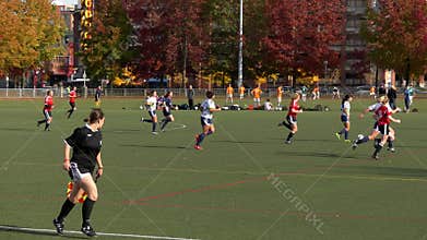Soccer game girls team