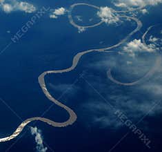 Aerial view of Amazon river