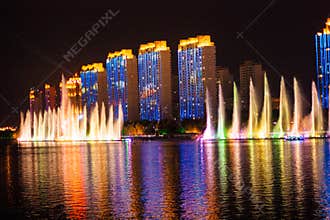 Jilin songhua river at night