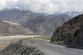 Curve of Karakorum highway, Chilas, Gilgit Baltistan, Pakistan