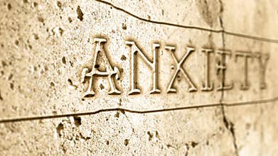 Word Anxiety on wall