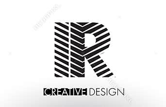 IR I R Lines Letter Design with Creative Elegant Zebra