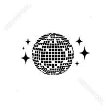Disco ball Vector icon. Isolated club ball for party. Disco decoration element