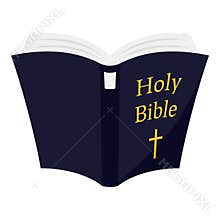 Open Holy Bible Flat Icon Isolated on White