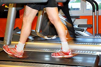 Man exercising on treadmill