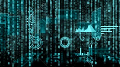 4K Abstrack background row of random digital binary text drop down with grain for technology and futuristic concept4K Abstrack bac