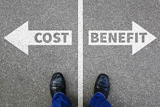 Cost benefit loss profit finances financial success company business concept