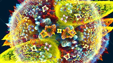 Fractal background with abstract cellsshapes. High detailed.