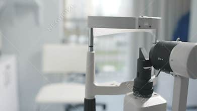 Modern medical device with slit lamp for eye checking