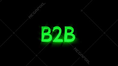 B2b Marketing animation with streaking text in green and blur motion