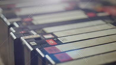 Scattered old VHS tapes