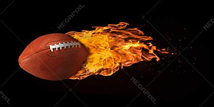 Flying Football Engulfed in Flames